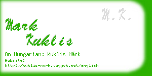 mark kuklis business card